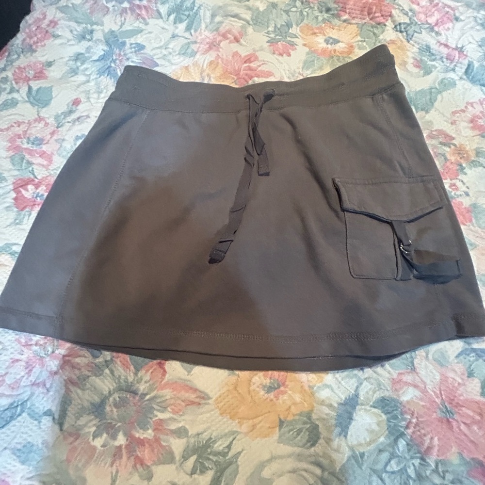 Gray Mini Skirt with Pocket
